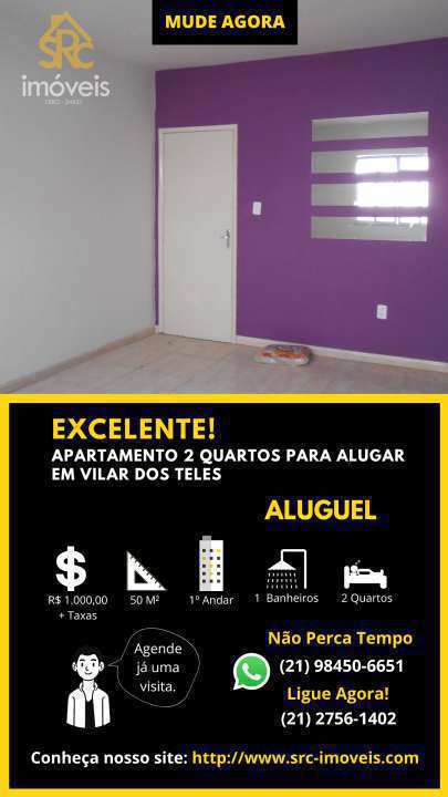 Excelente Apartamento 2 Quartos para Alugar em Vilar dos Teles - Rio de Janeiro - SRC1961 - 1