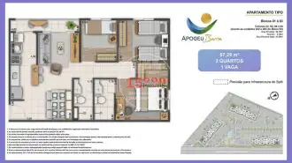 Planta baixa do apartamento anunciado - Apartamento novo 3 quartos no Cond. Apogeu Barra - Camorim (15000-159) - 15000-159 - 8